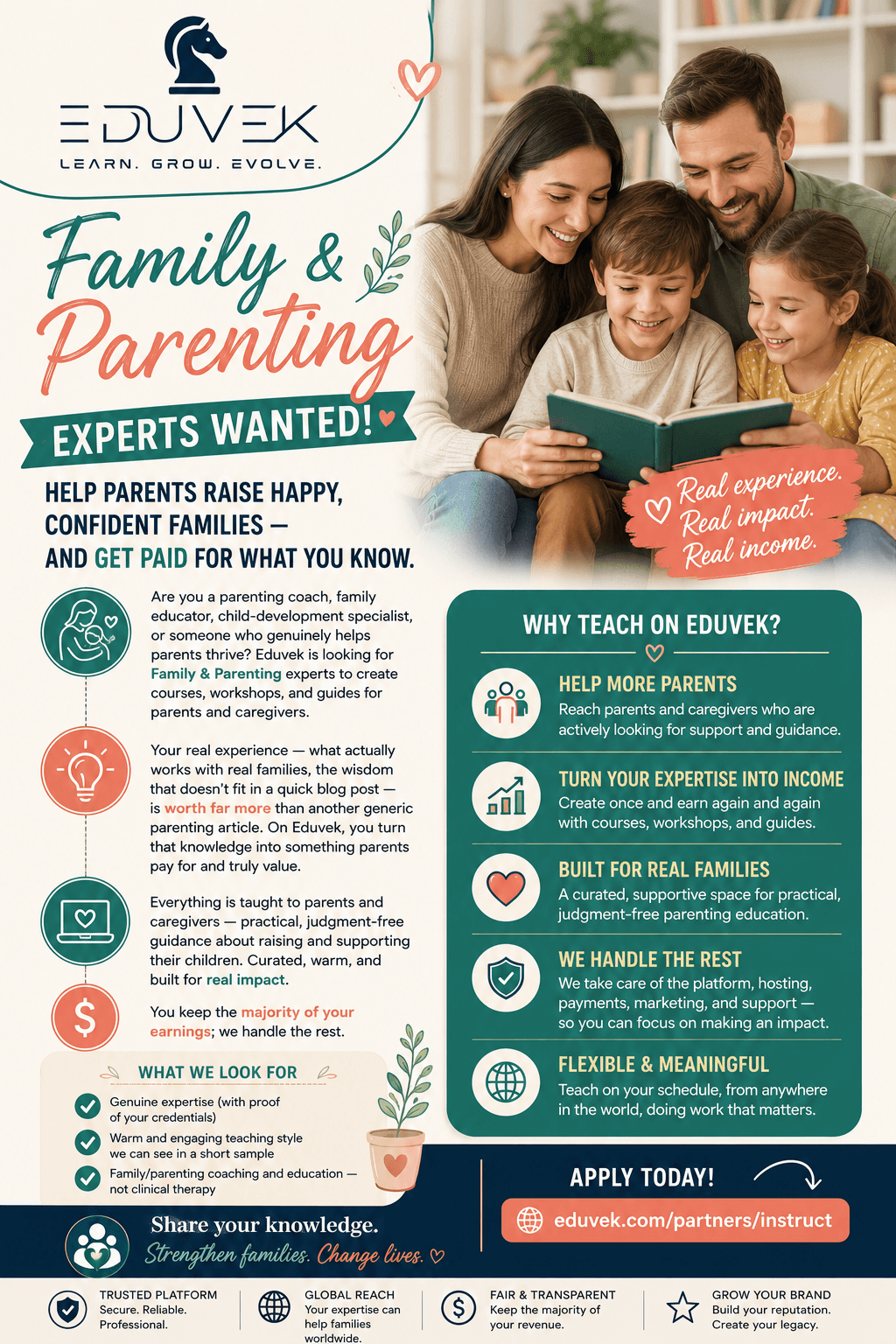 Eduvek — Family & Parenting instructors wanted