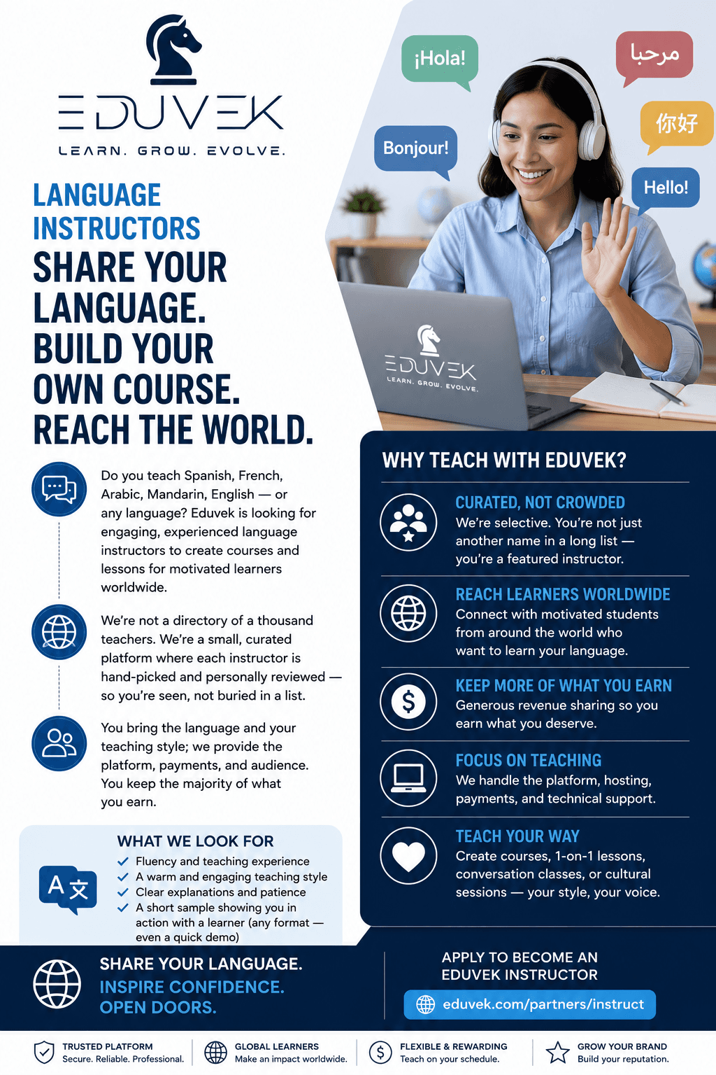Eduvek — Language instructors wanted