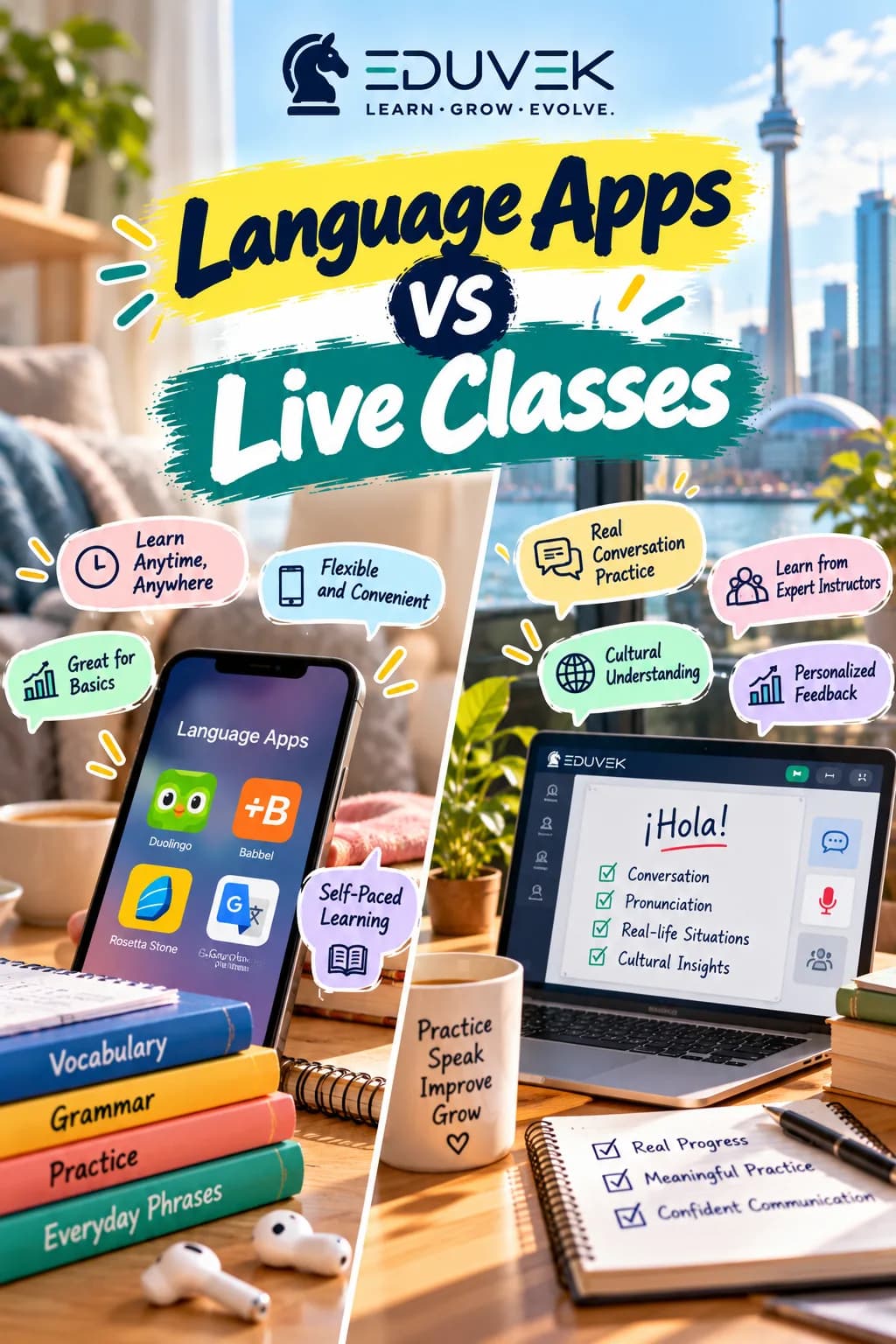 Language Apps vs Live Classes: What Each One Is Actually For