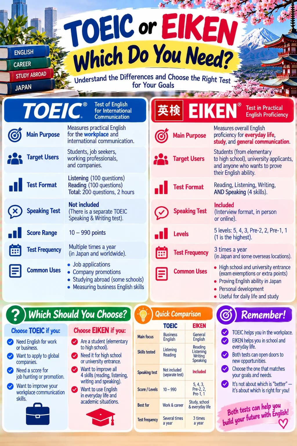 TOEIC or Eiken: Which Do You Need?